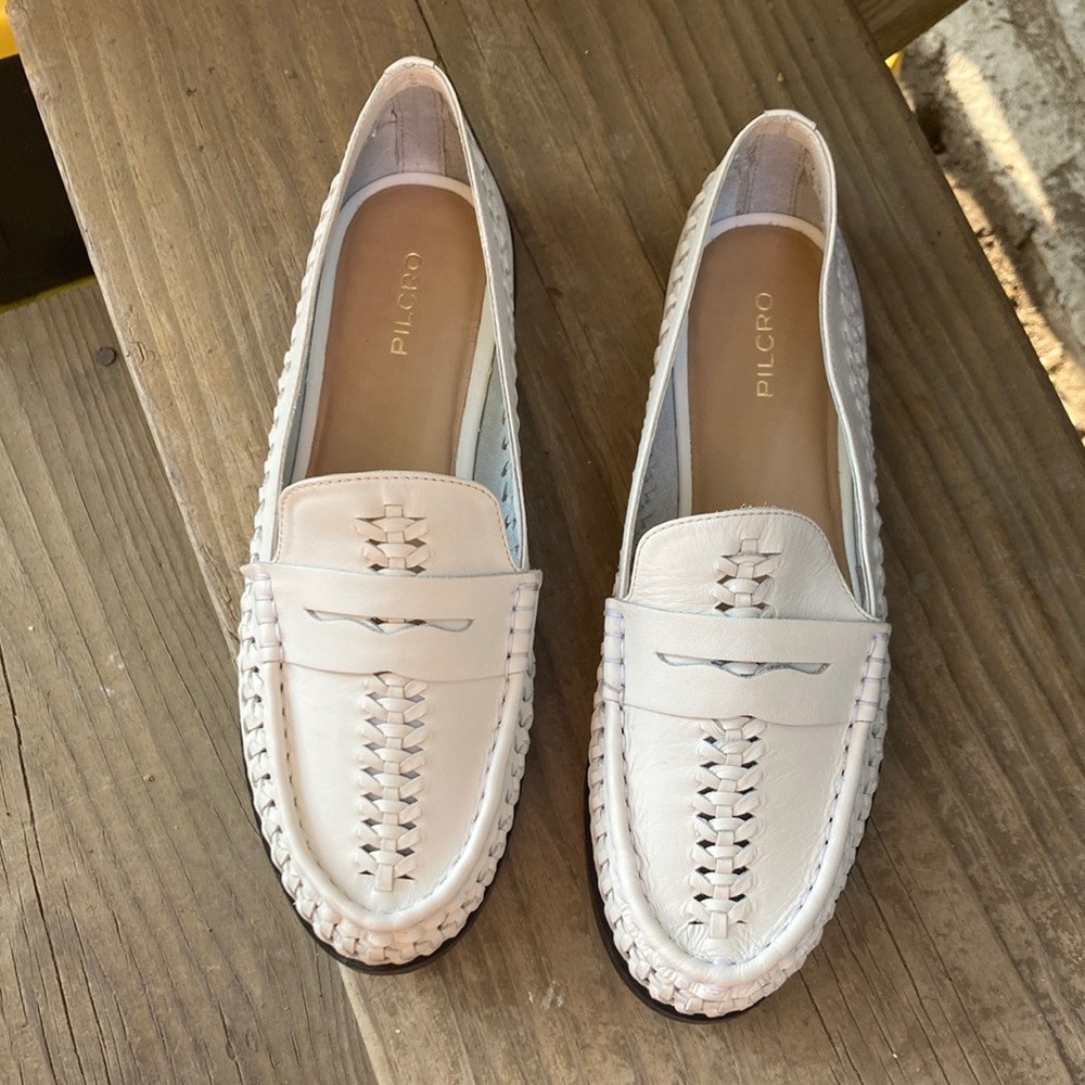 White pilcro loafers size 9